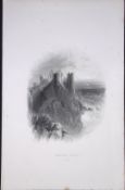 Ireland Dunluce Castle Antrim Ulster Antique 183 Years-Old Steel-Engraving-40.