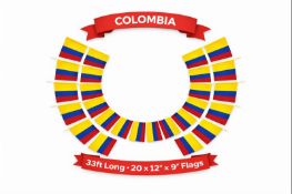 144 Packs 10 Metre 20 XL Flags Colombia Flags Bunting Brand New and Boxed World Cup 2026