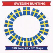 144 Packs 10 Metre 20 XL Flags Sweden Flags Bunting Brand New and Boxed World Cup 2026