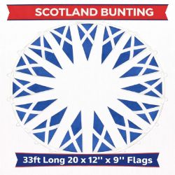 168 x Scotland Double-Sided Triangle Flag Bunting – 10 Metres (33ft) World Cup 2026