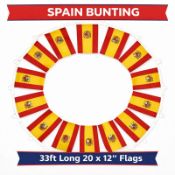 144 Packs 10 Metre 20 XL Flags Spain Flags Bunting Brand New and Boxed World Cup 2026