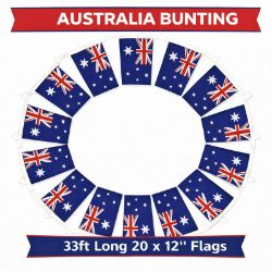 144 Packs 10 Metre 20 XL Flags Australia Flags Bunting Brand New and Boxed World Cup 2026