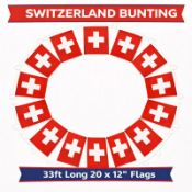144 Packs 10 Metre 20 XL Flags Switzerland Flags Bunting Brand New and Boxed World Cup 2026