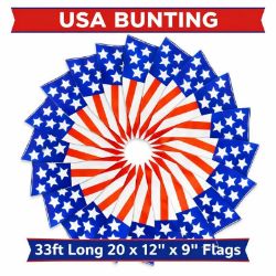 144 Packs 10 Metre 20 XL Flags USA Triangle Flags Bunting Brand New and Boxed World Cup 2026