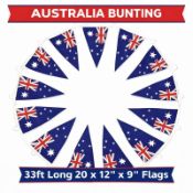 144 Packs 10 Metre 20 XL Flags Australia Triangle Flags Bunting Brand New and Boxed World Cup 202...