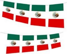 144 Packs 10 Metre 20 XL Flags Mexico Flags Bunting Brand New and Boxed World Cup 2026