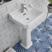 Nuie Carlton Traditional 600mm 1 Tap Hole Basin - NCS882A (Bundle of 2)