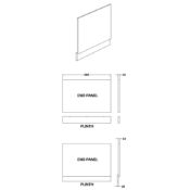 14140094 MDF White End Panel With Plinth, 700mm Lot of 10