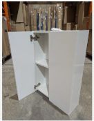 600420150 Connect 500mm S/L Gloss White Wall Unit, 2 Door Lot of 10