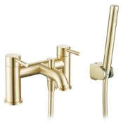 14104023 Brushed Brass Bath Mixer With Shower Lot of 2