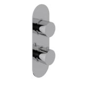 CVQ01 14122105 Chrome Round Twin, Concealed Shower Valve Pack 20