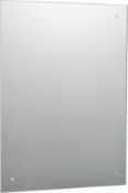 600 x 450mm Frameless Bathroom Mirror, 4 Screw Holes Lot of 9