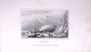 View of Hastings Sussex 180 Years-Old Copper Plate Print-117