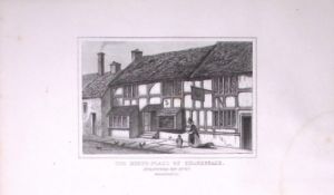 Shakespeare Birth Place Stafford upon Avon 180 Years-Old Copper Plate Print-122