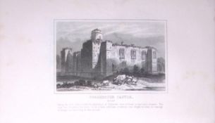 Colchester Castle Kent Antique 180 Years-Old Copper Plate Print-94