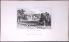 Powderham Castle Exminster Devon Antique 180 Years-Old Copper Plate Print-70