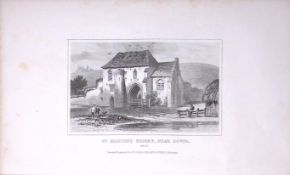 St Martins Priory Dover Antique 180 Years-Old Copper Plate Print-72