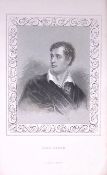 Lord Byron Portrait Antique 180 Years-Old Copper Plate Print-114