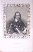 King Charles I Portrait Antique 180 Years-Old Copper Plate Print-108