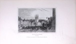 Marlborough Wiltshire Dugdale & Archer Antique 180 Years-Old Copper Plate Print-61