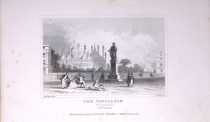 Brighton The Pavillion Antique 180 Years-Old Copper Plate Print-76