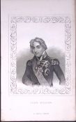 Lord Horatio Nelson Portrait Antique 180 Years-Old Copper Plate Print-111