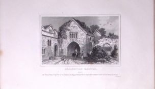Allington Castle Kent Antique 180 Years-Old Copper Plate Print-99