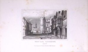West Gate Canterbury 180 Years-Old Copper Plate Print-116