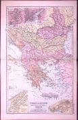 Turkey & Greece 120-Year-Old Large Antique Map by G.W. Bacon-27
