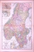 Norway & Sweden 120-Year-Old Large Antique Map by G.W. Bacon-23