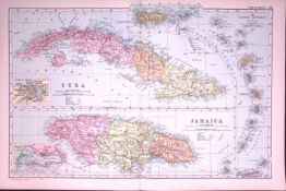 Cuba & Jamaica 120-Year-Old Large Antique Map by G.W. Bacon-43