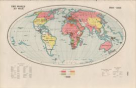 WW1 The Great War Central Europe Coloured Antique Map 1922.