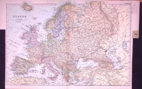 The Continent of Europe 120-Year-Old Large Antique Map by G.W. Bacon-5