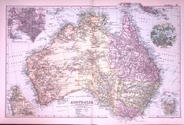 Australia & Tasmania 120-Year-Old Large Antique Map by G.W. Bacon-47