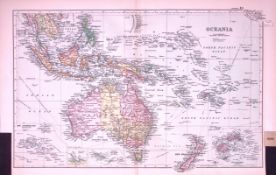 Oceania 120-Year-Old Large Coloured Antique Map by G.W. Bacon-10