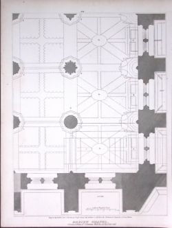 Plan of Rosslyn Chapel Scotland 190 Years-Old John Britton Antique Steel Engraving-155