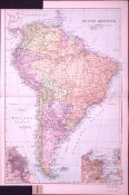 South America 120-Year-Old Large Coloured Antique Map by G.W. Bacon-9