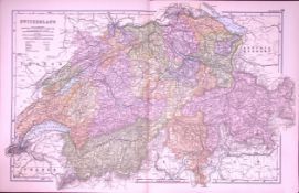 Switzerland & The Alps 120-Year-Old Large Antique Map by G.W. Bacon-19