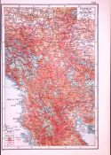 WW1 Serbia 1914-1915 Antique 1922 Coloured Map-541