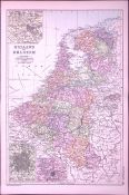 Holland & Belgium 120-Year-Old Large Coloured Antique Map by G.W. Bacon-18