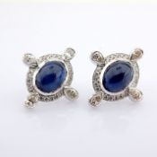 Natural Diamond 18K White Gold Earring