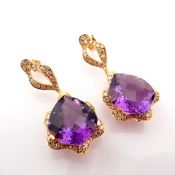 Natural Diamond 18K Rose/Pink Gold Earring