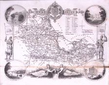 County Berkshire Detailed 178 years-Old Antique Steel Engraving Map-3-TR