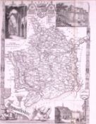 County Monmouthshire Detailed 178 years-Old Antique Steel Engraving Map-29-TR