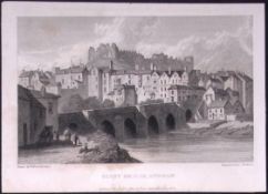 Elvet Bridge Durham 196 Years-Old Antique Steel Engraving-63-TR