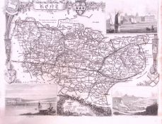 County Kent Detailed 178 years-Old Antique Steel Engraving Map-14-TR