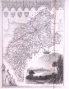 County Cumbria Detailed 178 years-Old Antique Steel Engraving Map-10-TR