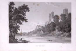 Durham Cathedral 196 Years-Old Antique Steel Engraving-46-TR