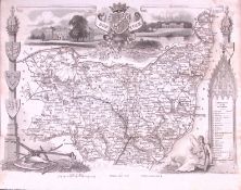 County Suffolk Detailed 178 years-Old Antique Steel Engraving Map-23-TR