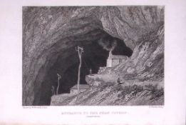 Peak Cavern Derbyshire 196 Years-Old Antique Steel Engraving-27-TR